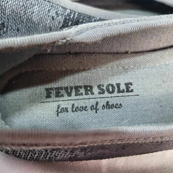 Fever Sole Sparkle Memory Foam Cushioned Shiny Ballet Flats Pewter Size 7.5 - Picture 6 of 8